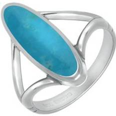 Topaz Jewellery C. W. Sellors Sterling Silver Turquoise Oval Split Shank Ring Option1 Value Silver