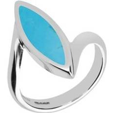 Topaz Jewellery C. W. Sellors Sterling Silver Turquoise Toscana Twist Marquise Ring Silver