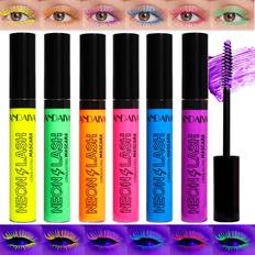 KTouler 6 Pcs Colorful Fluorescent Mascaras Makeup, Volumizing & Lengthening Mascara for Eyelashes Waterproof Long-lasting Charming, Cruelty Free Vegan Eye Makeup