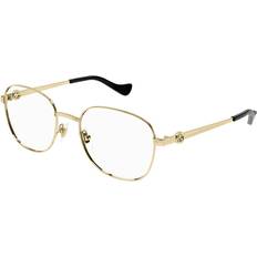Glasögon & Läsglasögon Gucci GG1602O 001 53 Guldiga Glasögon Endast Båge Kvinna