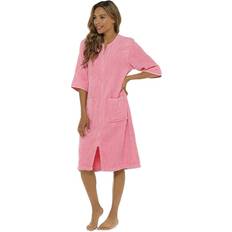 Pink Robes KAV Super Soft 100% Cotton Robe Womens Dresses Towelling Shower Wrap Gown Ladies Adjustable Towel Bathrobe Pink