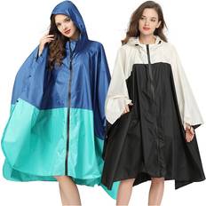 Multicoloured - Women Rain Clothes Wejoy Women's Rain Poncho Coat Waterproof Sty Raincoat Cape with Hood and Zipper for Hiking Touring Bicycling Freesmily