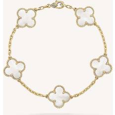 Van Cleef & Arpels Womens Yellow Gold Vintage Alhambra Gold and Mother-of-pearl Bracelet