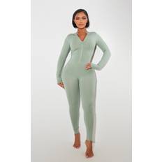 PrettyLittleThing Shape Combinaison Stretch - Vert Sauge