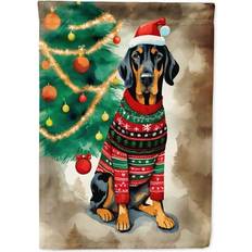 Black Flags Caroline's Treasures and Tan Coonhound Christmas Garden Flag 11.25