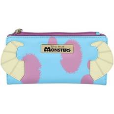 Wallets & Key Holders BioWorld Disney Monsters Inc. Sulley 3D Horns Snap Closure Faux Flap Metal Badge Wallet