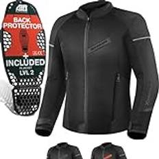 Shima X-MESH Motorrad Jacke mit Protektoren AIRFORCE Rückenprotektor Motorradjacke Sommer Mesh Belüftet Textiljacke Schutzjacken Protektorenjacke Luftige Männer, Schwarz, 4XL Herren