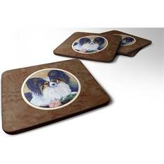 Handwash Coasters Carolines Treasures 7037FC Papillon A Rose for you Foam Coaster
