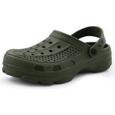 Clogs Litfun Unisex Garden Clogs Shoes with Arch Support Soft Slip-on Sandals for Women and Men Army Green 11.5-12 Women/10-10.5 Men