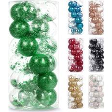 AMS 2.36"/24ct Shatterproof Clear Ball Christmas Tree Ornament