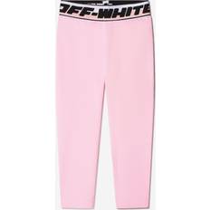 Girls Logo Band Leggings - Pink Cotton