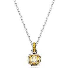 Swarovski Charms & Pendants Swarovski Birthstone pendant, Square cut, November, Yellow, Rhodium plated