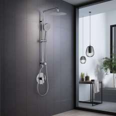 Shower Sets Kibi Circular Balanced 2-Function Shower Gray