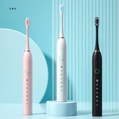 Electric Toothbrushes & Irrigators Ongmies Electric Toothbrush for Adults Extra Soft Rechargeable Electric Toothbrushes for Travel Home, Power Electric Toothbrush with 8 Replacement Brush Heads & Smart 6-Speed Black