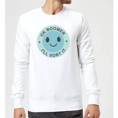 By IWOOT Ok Boomer Blue Smile Sweatshirt White White