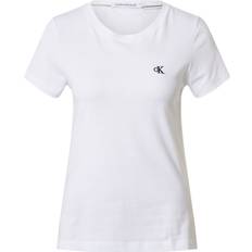 Herr T-shirts Calvin Klein Jeans Ck Embroidery Slim Tee med CK Broderi - White