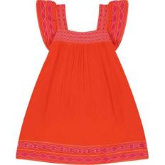 Clothing Mer St. Barth Women's Mini Sandrine Embroidered Dress, Poppy, Medium Maisonette