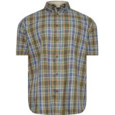 Kam Shirts Kam Mens Big & Tall Sage Green Multi Short Sleeve Check Shirt Big & Tall