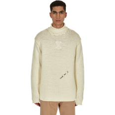 Off-White Man Truien Off-White Meteornail Knit Zip Mockneck Sweater - White