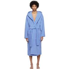 Men Robes Tekla Blue Hooded Bathrobe Marseille Stripes