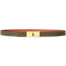 Polo Ralph Lauren Women Belts Polo Ralph Lauren Id Reversible Vachetta Leather Belt Woman Belt Military green Cow leather