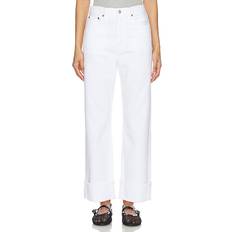 Blanc Jeans Agolde Fran Low Slung Cuffed Jeans - Milkshake