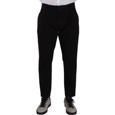 Pants Dolce & Gabbana Elegant Tapered Black Cotton Men's Chinos