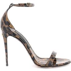 Shoes Dolce & Gabbana Leopard Print Glossy Leather Sandals