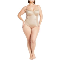 City Chic Women Shapewear & Under Garments City Chic Women's Smooth Strapless Bodysuit Latte