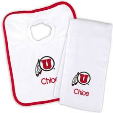 Baby Dinnerware Chad & Jake Infant Utah Utes Personalized Bib Burp Cloth Set