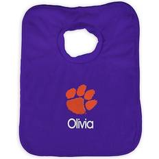 Purple Baby Dinnerware Chad & Jake Newborn Infant Purple Clemson Tigers Personalized Bib