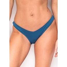 White - Women Bikini Bottoms Ivory Rose Ivory Rose Rib V-Front Bikini Bottoms Teal