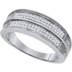 Engagement Rings - Men FB Jewels Sterling Silver Mens Round Diamond Wedding Band Ring 1/5 Cttw