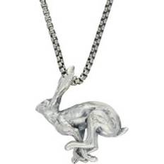 L Necklaces C. W. Sellors Sterling Silver Running Hare Necklace Silver