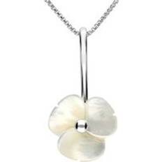 Mother of Pearl Necklaces C. W. Sellors Sterling Silver White Mother of Pearl Tuberose 15mm Clover Necklace Silver