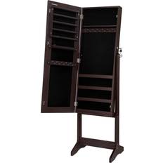 Brown Clothing Storage Songmics Mirrored Jewelry Wardrobe