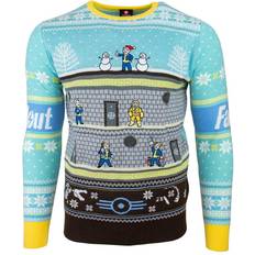 Multicolored - Unisex Sweaters Numskull Unisex Official Fallout Vault Knitted Christmas Jumper for Men or Women Ugly Novelty Sweater Gift Multi