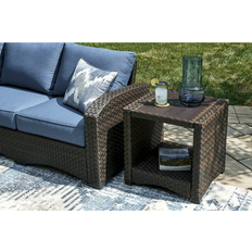 Aluminum Outdoor Side Tables Signature Design by Ashley Signature Windglow Brown Outdoor Side Table