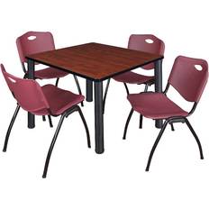 Plastic Dining Sets Regency Kee Cherry/Burgundy Dining Set 42x42" 5