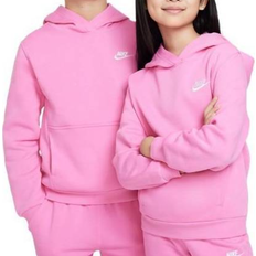 Girls Tops Nike Big Kid's Sportswear Club Fleece Pullover Hoodie - Playful Pink/White