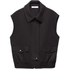 Mango Garro Zippered Vest - Black