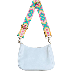 Threaded Pear Lucy Handbag - White/Turquoise Boho