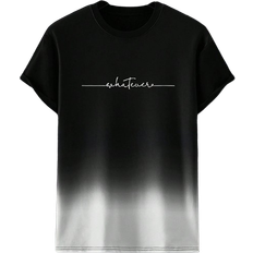 Shein Manfinity Hypemode Men's Random Tie-Dyeing Gradient Letter Print Short Sleeve T-Shirt