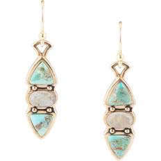 Turquoise Earrings Barse Hit Triple Earrings - Gold/Multicolour