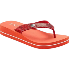 Venice Beach Glitter Flip Flops - Red