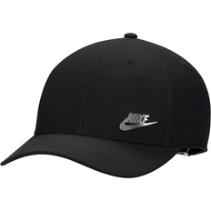 Black Headgear Nike ri-FIT Club Structured Cap with Metal Logo - Black/Metallic Silver