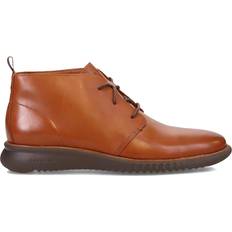 Men - Platform Chukka Boots Cole Haan Zerogrand - British Tan Leather Java