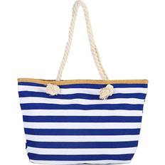 Stripes Beach Bags Muka Extra Large Stripe Canvas Beach Bag - Blue Stripes