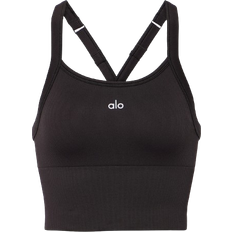 Ribbed Bras Alo Seamless Ribbed Favorite Bra Tank Top - Black