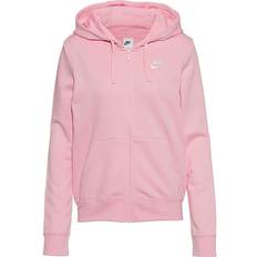 Nike Women's Sportswear Club Fleece Full Zip Hoodie - Medium Soft Pink/White